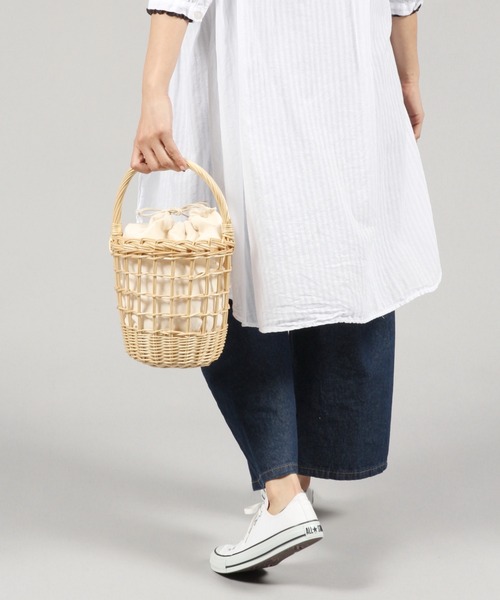 studio CLIP（スタディオクリップ）の「透かし柳カゴバッグ（かごバッグ・レディース・ナチュラル/ダークブラウン・FREE）」の16枚目の写真