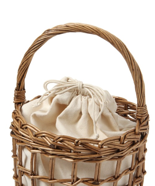 studio CLIP（スタディオクリップ）の「透かし柳カゴバッグ（かごバッグ・レディース・ナチュラル/ダークブラウン・FREE）」の6枚目の写真