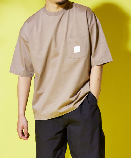 NOLLEY'S goodman（ノーリーズグッドマン）の「【WORK ABOUT/ワークアバウト】BOXロゴ ビッグシルエット Tシャツ（Tシャツ/カットソー・メンズ・ブラック/ホワイト/ベージュ・LARGE/SMALL/MEDIUM）」の3枚目の写真