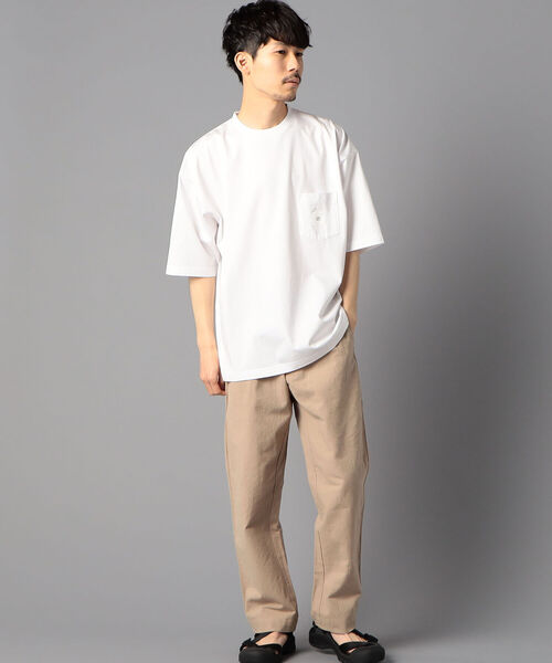 NOLLEY'S goodman（ノーリーズグッドマン）の「【WORK ABOUT/ワークアバウト】BOXロゴ ビッグシルエット Tシャツ（Tシャツ/カットソー・メンズ・ブラック/ホワイト/ベージュ・LARGE/SMALL/MEDIUM）」の15枚目の写真