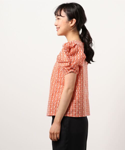 archives（アルシーヴ）の「【入荷禁止】刺繍レースパワショルブラウス（シャツ/ブラウス・レディース・ネイビー/オフホワイト/オレンジ・MEDIUM）」の5枚目の写真