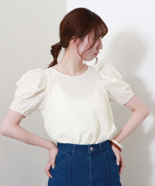 archives（アルシーヴ）の「【入荷禁止】刺繍レースパワショルブラウス（シャツ/ブラウス・レディース・ネイビー/オフホワイト/オレンジ・MEDIUM）」の19枚目の写真