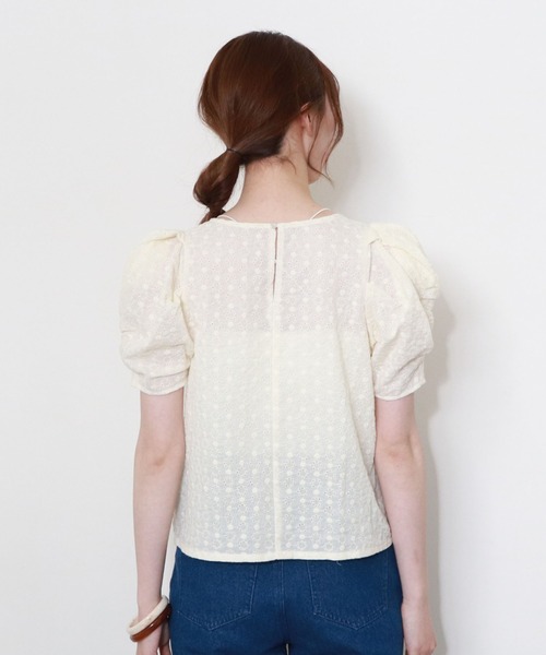 archives（アルシーヴ）の「【入荷禁止】刺繍レースパワショルブラウス（シャツ/ブラウス・レディース・ネイビー/オフホワイト/オレンジ・MEDIUM）」の14枚目の写真