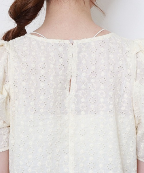 archives（アルシーヴ）の「【入荷禁止】刺繍レースパワショルブラウス（シャツ/ブラウス・レディース・ネイビー/オフホワイト/オレンジ・MEDIUM）」の15枚目の写真