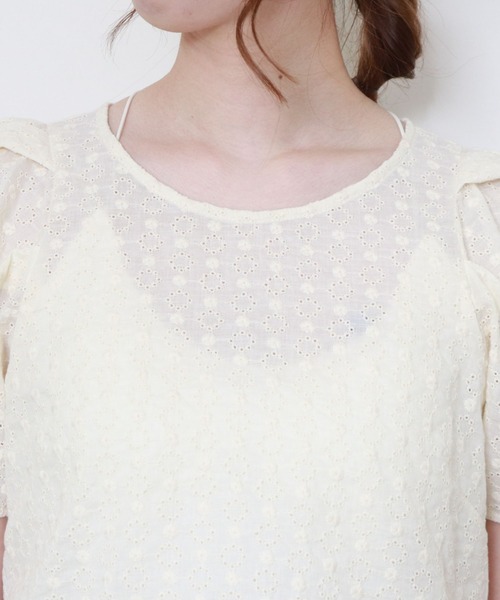 archives（アルシーヴ）の「【入荷禁止】刺繍レースパワショルブラウス（シャツ/ブラウス・レディース・ネイビー/オフホワイト/オレンジ・MEDIUM）」の16枚目の写真