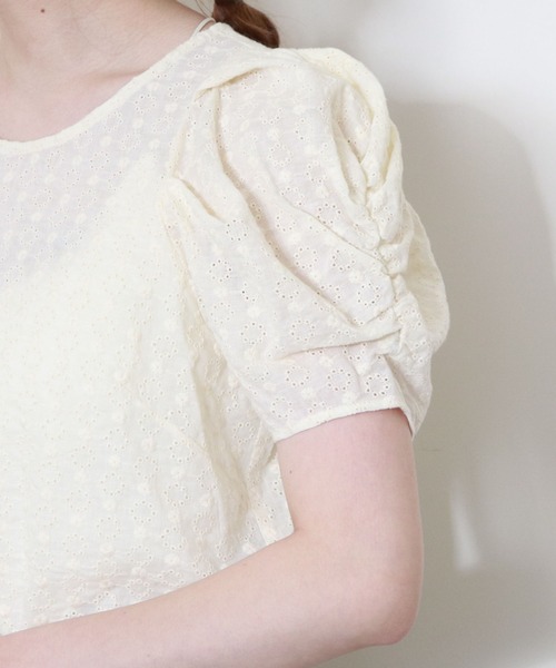 archives（アルシーヴ）の「【入荷禁止】刺繍レースパワショルブラウス（シャツ/ブラウス・レディース・ネイビー/オフホワイト/オレンジ・MEDIUM）」の17枚目の写真