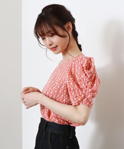 archives（アルシーヴ）の「【入荷禁止】刺繍レースパワショルブラウス（シャツ/ブラウス・レディース・ネイビー/オフホワイト/オレンジ・MEDIUM）」の8枚目の写真