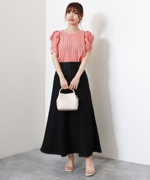 archives（アルシーヴ）の「【入荷禁止】刺繍レースパワショルブラウス（シャツ/ブラウス・レディース・ネイビー/オフホワイト/オレンジ・MEDIUM）」の9枚目の写真