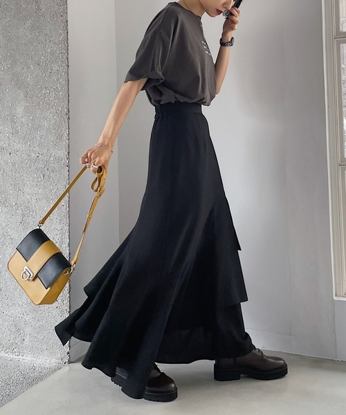 PAGEBOY（ページボーイ）の「リーフティアードスカート（スカート・レディース・ブラック/オリーブ/グレイッシュベージュ/イエロー系その他・FREE）」の8枚目の写真