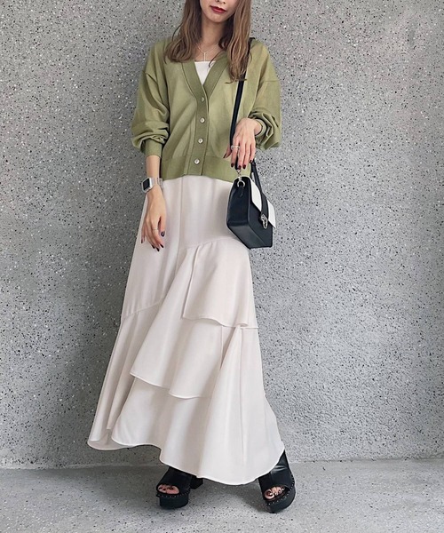 PAGEBOY（ページボーイ）の「リーフティアードスカート（スカート・レディース・ブラック/オリーブ/グレイッシュベージュ/イエロー系その他・FREE）」の12枚目の写真