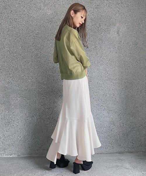 PAGEBOY（ページボーイ）の「リーフティアードスカート（スカート・レディース・ブラック/オリーブ/グレイッシュベージュ/イエロー系その他・FREE）」の14枚目の写真