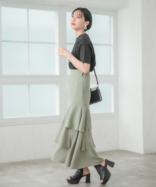 PAGEBOY（ページボーイ）の「リーフティアードスカート（スカート・レディース・ブラック/オリーブ/グレイッシュベージュ/イエロー系その他・FREE）」の16枚目の写真