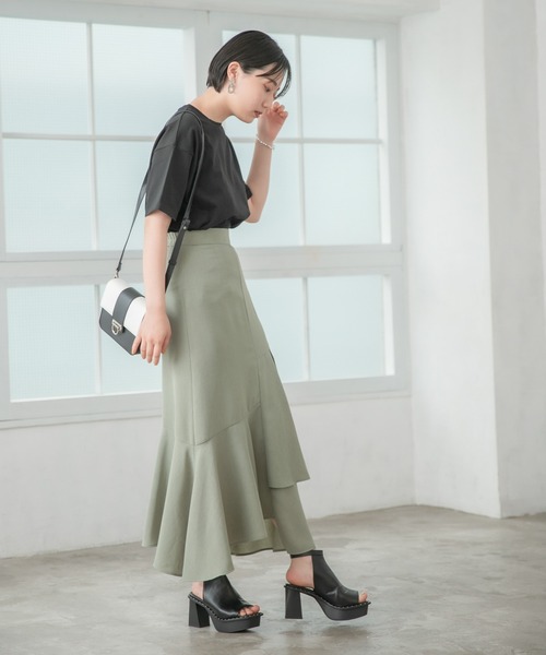 PAGEBOY（ページボーイ）の「リーフティアードスカート（スカート・レディース・ブラック/オリーブ/グレイッシュベージュ/イエロー系その他・FREE）」の17枚目の写真