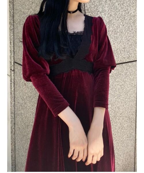 EATME（イートミー）の「ジュリエットスリーブワンピース（ワンピース・レディース・ブラック/ピンク/ワイン・SMALL/MEDIUM）」の6枚目の写真