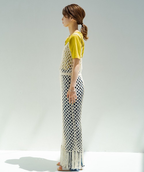 Kastane(カスタネ)の「マクラメ編みワンピース(ワンピース・レディース・グリーン/アイボリー・FREE)」の8枚目の写真