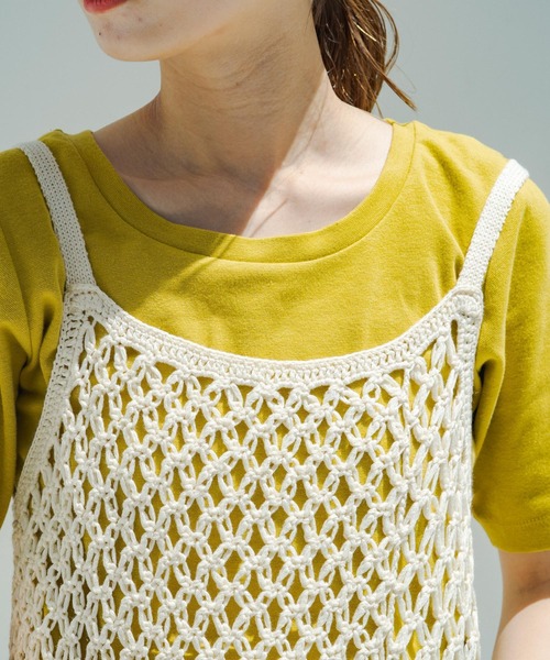 Kastane(カスタネ)の「マクラメ編みワンピース(ワンピース・レディース・グリーン/アイボリー・FREE)」の6枚目の写真