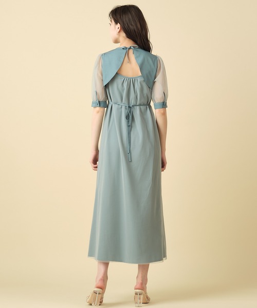 ROYAL PARTY（ロイヤルパーティー）の「チュールスリーブカシュクールワンピース（ワンピース・レディース・ブラック/ベージュ/ブルー・FREE）」の9枚目の写真