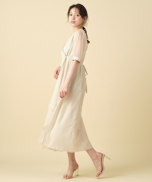 ROYAL PARTY（ロイヤルパーティー）の「チュールスリーブカシュクールワンピース（ワンピース・レディース・ブラック/ベージュ/ブルー・FREE）」の12枚目の写真