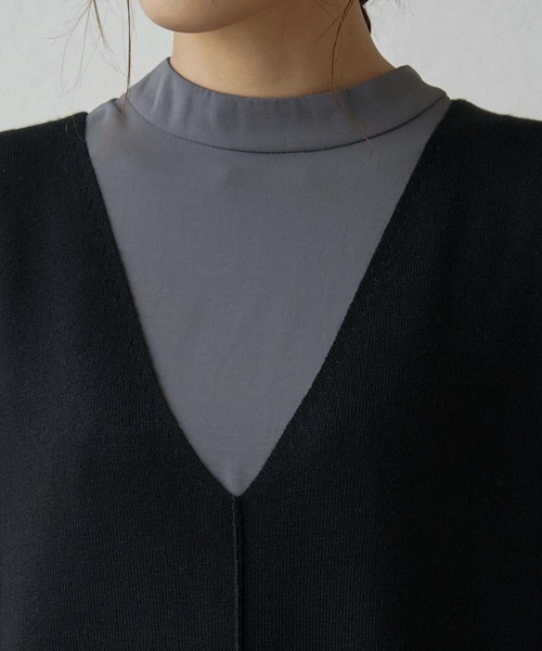 ROPE' PICNIC(ロペピクニック)の「【芳根京子さん別注カラー:グレー,グリーン】【アンチピリング】ポケットニットジャンパースカート(ジャンパースカート・レディース・ブラック/ベージュ系その他/ブルー系その他4/オフホワイト/グリーン系その他/グレー・40/38)」の17枚目の写真