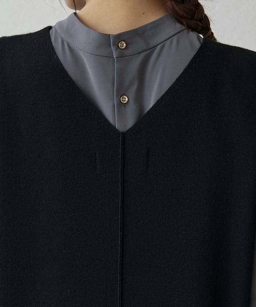 ROPE' PICNIC(ロペピクニック)の「【芳根京子さん別注カラー:グレー,グリーン】【アンチピリング】ポケットニットジャンパースカート(ジャンパースカート・レディース・ブラック/ベージュ系その他/ブルー系その他4/オフホワイト/グリーン系その他/グレー・40/38)」の18枚目の写真