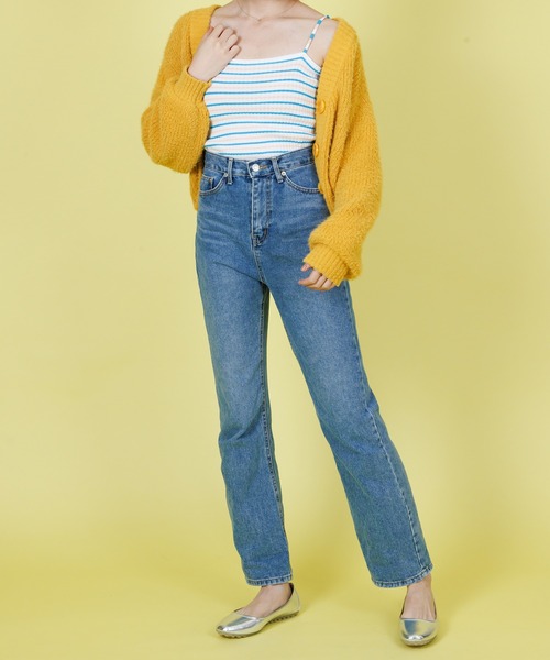 Anuenue（アヌエヌエ）の「カラフルボーダー リブキャミソール（キャミソール・レディース・ホワイト/ネイビー/ピンク/イエロー/グリーン・FREE）」の20枚目の写真