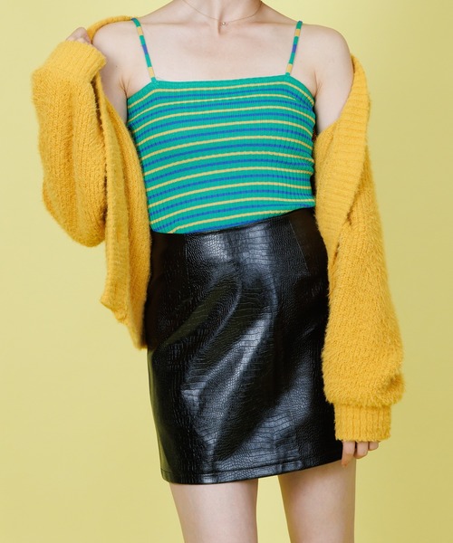 Anuenue（アヌエヌエ）の「カラフルボーダー リブキャミソール（キャミソール・レディース・ホワイト/ネイビー/ピンク/イエロー/グリーン・FREE）」の22枚目の写真