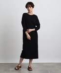 INDIVI(インディヴィ)の【洗える】ドルマンカットソーワンピース