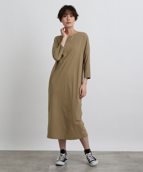 INDIVI（インディヴィ）の「◆【洗える】ドルマンカットソーワンピース（ワンピース・レディース・オレンジ/ブラウン系/ブラック・05/34/38）」の20枚目の写真