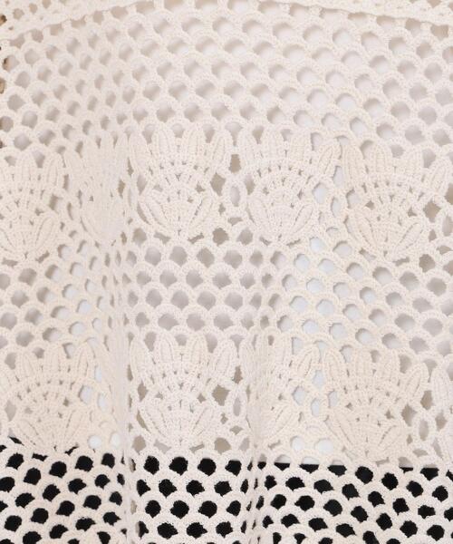 coen（コーエン）の「レース編みシアー深Vネックニット（ニット/セーター・レディース・ブラック/ナチュラル・FREE）」の17枚目の写真