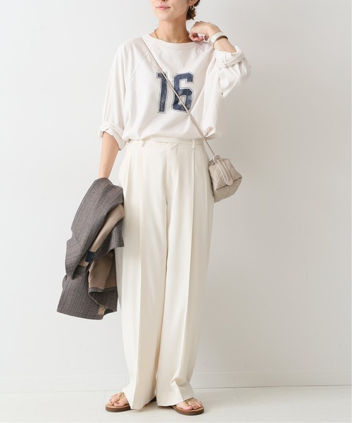 FRAMeWORK（フレームワーク）の「ナンバーTシャツ◆（Tシャツ/カットソー・レディース・グリーン/アイボリー・FREE）」の10枚目の写真