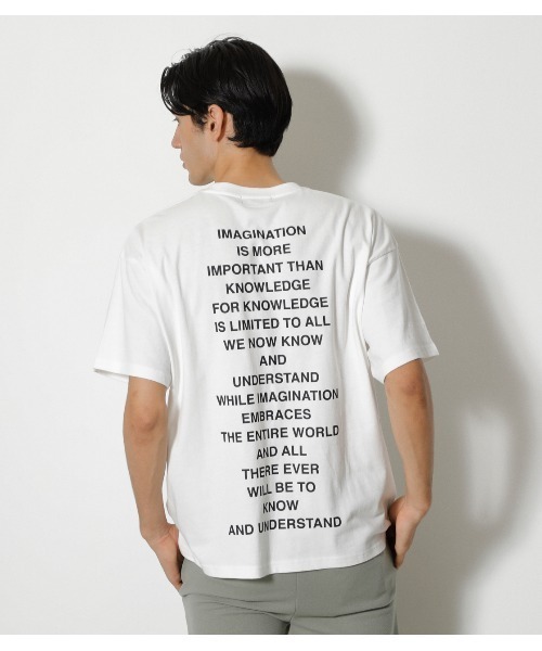 AZUL by moussy（アズールバイマウジー）の「PIGMENT GRAPHIC TEE / ピグメント グラフィックTシャツ（Tシャツ/カットソー・メンズ・ホワイト/ライトブラック/ライトベージュ・MEDIUM/LARGE）」の9枚目の写真