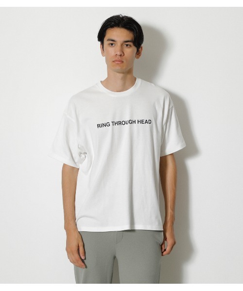 AZUL by moussy（アズールバイマウジー）の「PIGMENT GRAPHIC TEE / ピグメント グラフィックTシャツ（Tシャツ/カットソー・メンズ・ホワイト/ライトブラック/ライトベージュ・MEDIUM/LARGE）」の12枚目の写真