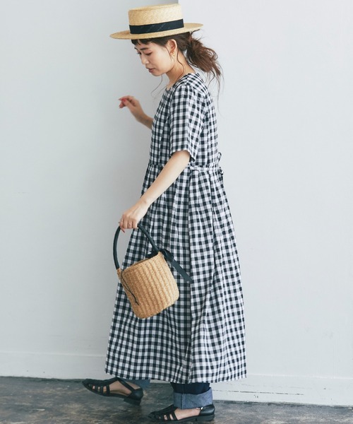 and R（アンドアール）の「ギンガムチェックバックリボンワンピース（ワンピース・レディース・ブラック・FREE）」の9枚目の写真