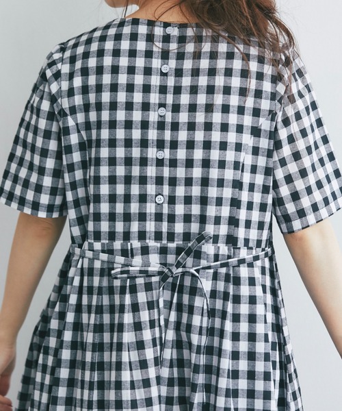 and R（アンドアール）の「ギンガムチェックバックリボンワンピース（ワンピース・レディース・ブラック・FREE）」の8枚目の写真