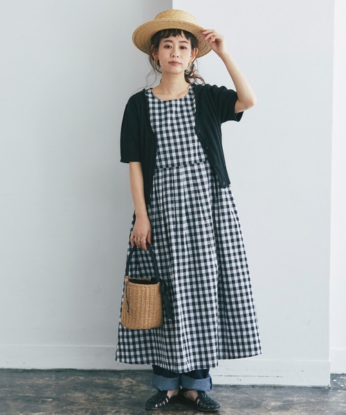and R（アンドアール）の「ギンガムチェックバックリボンワンピース（ワンピース・レディース・ブラック・FREE）」の11枚目の写真