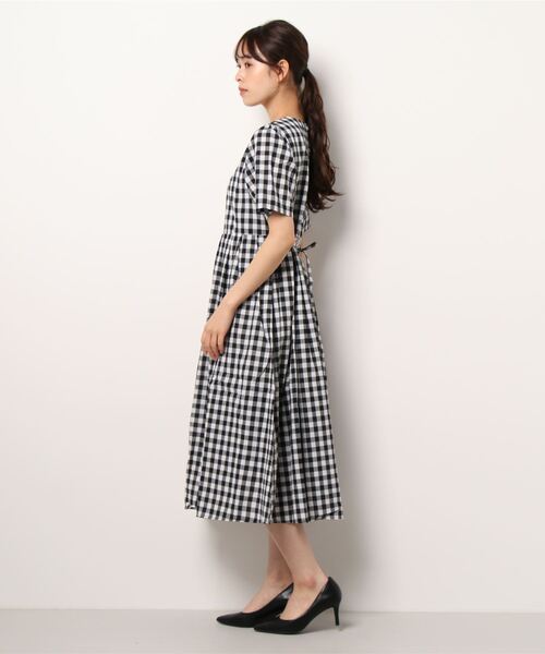 and R（アンドアール）の「ギンガムチェックバックリボンワンピース（ワンピース・レディース・ブラック・FREE）」の10枚目の写真