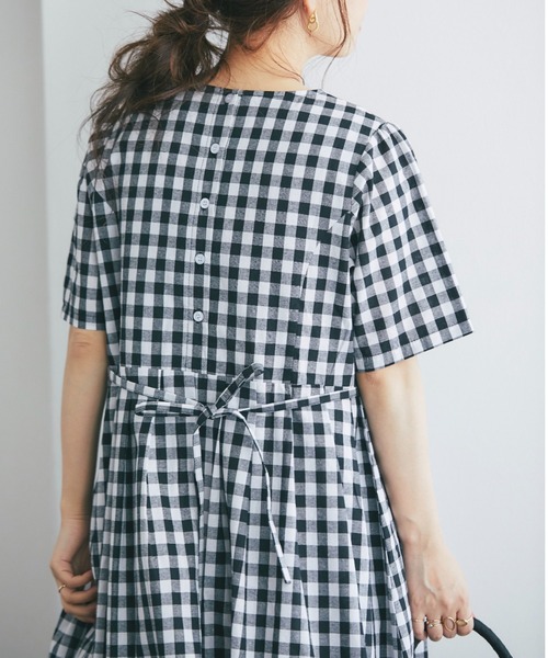 and R（アンドアール）の「ギンガムチェックバックリボンワンピース（ワンピース・レディース・ブラック・FREE）」の19枚目の写真