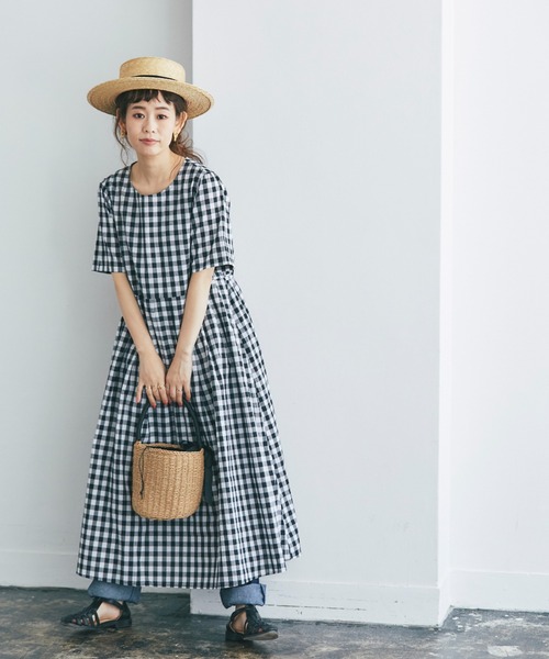 and R（アンドアール）の「ギンガムチェックバックリボンワンピース（ワンピース・レディース・ブラック・FREE）」の21枚目の写真