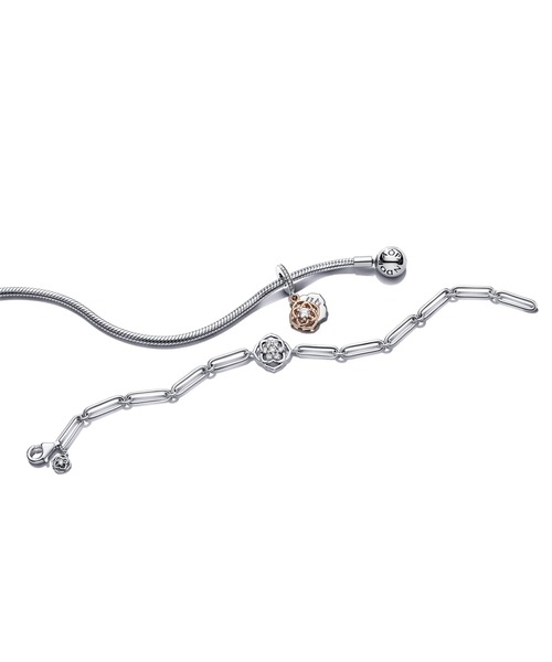 PANDORA（パンドラ）の「ローズペタル リンク チェーン ブレスレット