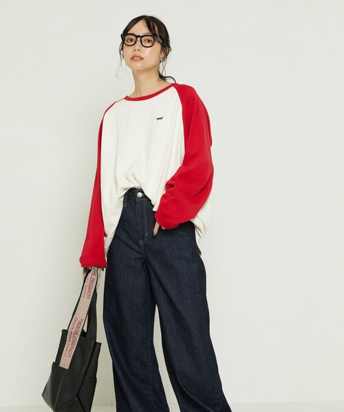 FREAK'S STORE(フリークスストア)の「TOWN CRAFT × FREAK'S STORE/タウンクラフト 別注 ベースボールTシャツ(Tシャツ/カットソー・レディース・レッド/ブラック/グリーン/ブルー・フリ-)」の5枚目の写真