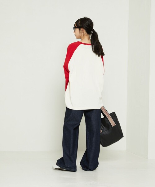 FREAK'S STORE(フリークスストア)の「TOWN CRAFT × FREAK'S STORE/タウンクラフト 別注 ベースボールTシャツ(Tシャツ/カットソー・レディース・レッド/ブラック/グリーン/ブルー・フリ-)」の7枚目の写真