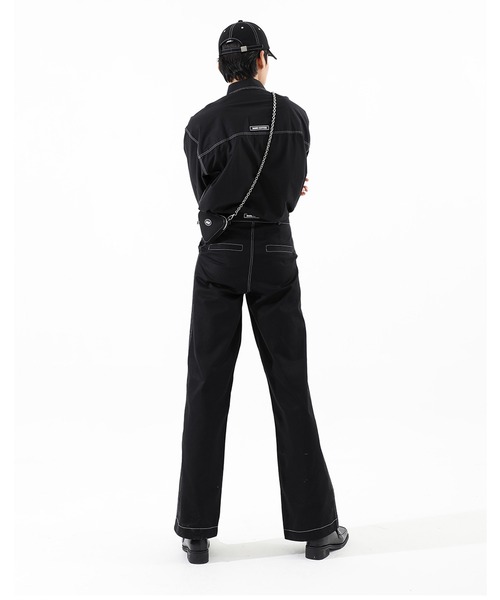 BASIC COTTON(ベーシックコットン)の「A'GEM/9 × .kom『BASIC COTTON/ベーシックコットン』BCN stitch over shirt/ベーシック ステッチ オーバーシャツ ボタンダウン(シャツ/ブラウス・レディース・ホワイト/ブラック・FREE)」の6枚目の写真