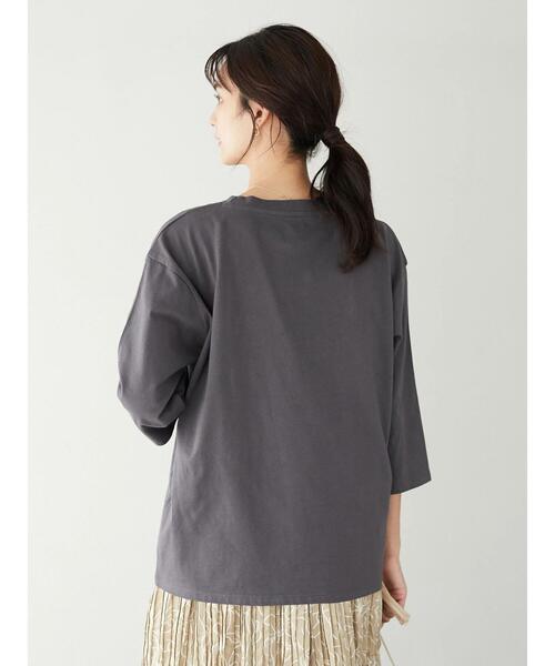 CRAFT STANDARD BOUTIQUE（クラフトスタンダードブティック）の「ロゴプリント8分TEE　＊（Tシャツ/カットソー・レディース・オートミール/チャコールグレー/ベージュ/グリーン・FREE）」の17枚目の写真