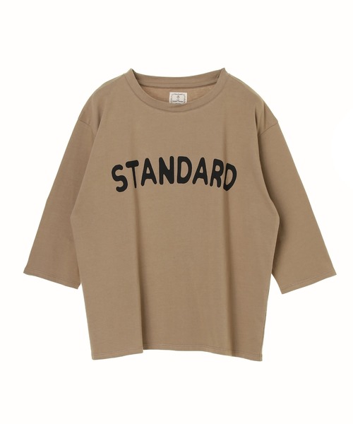 CRAFT STANDARD BOUTIQUE（クラフトスタンダードブティック）の「ロゴプリント8分TEE　＊（Tシャツ/カットソー・レディース・オートミール/チャコールグレー/ベージュ/グリーン・FREE）」の3枚目の写真