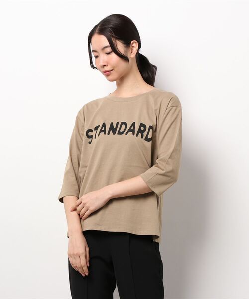 CRAFT STANDARD BOUTIQUE（クラフトスタンダードブティック）の「ロゴプリント8分TEE　＊（Tシャツ/カットソー・レディース・オートミール/チャコールグレー/ベージュ/グリーン・FREE）」の8枚目の写真