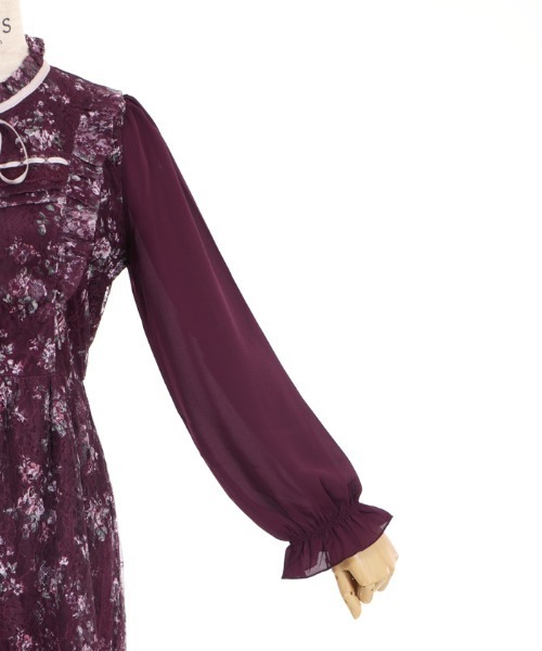 axes femme（アクシーズファム）の「フラワープリントレーシーＯＰ（ワンピース・レディース・キナリ/ワイン/ブラック・MEDIUM）」の20枚目の写真