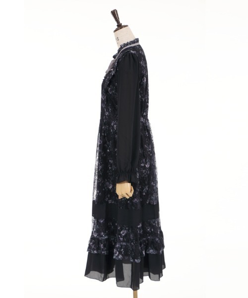 axes femme（アクシーズファム）の「フラワープリントレーシーＯＰ（ワンピース・レディース・キナリ/ワイン/ブラック・MEDIUM）」の18枚目の写真