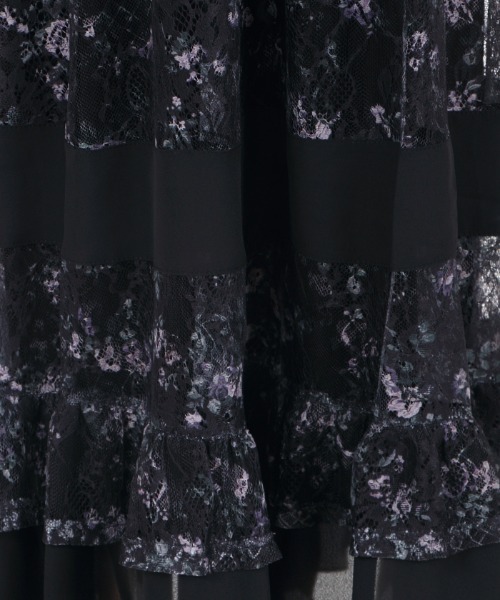 axes femme（アクシーズファム）の「フラワープリントレーシーＯＰ（ワンピース・レディース・キナリ/ワイン/ブラック・MEDIUM）」の13枚目の写真