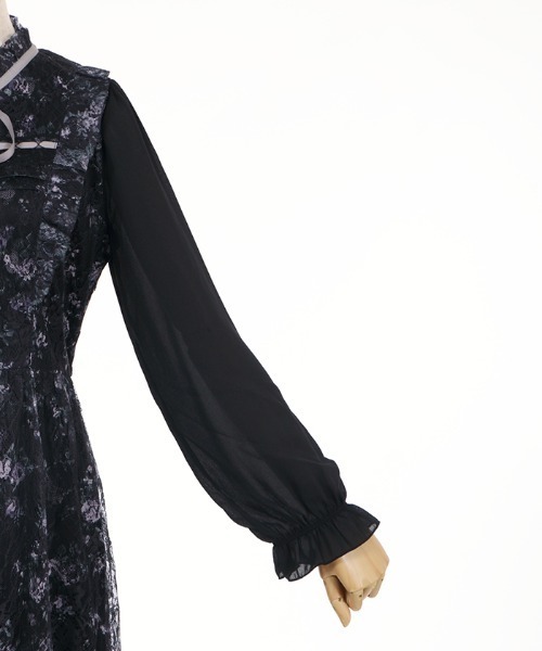 axes femme（アクシーズファム）の「フラワープリントレーシーＯＰ（ワンピース・レディース・キナリ/ワイン/ブラック・MEDIUM）」の10枚目の写真