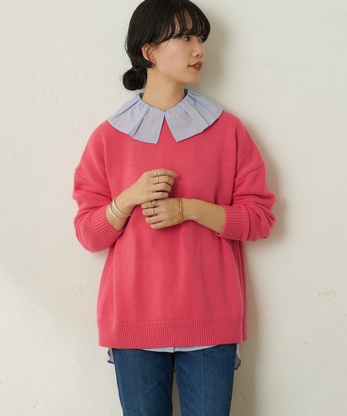 SHENERY（シーナリー）の「バックスリットニットプルオーバー（ニット/セーター・レディース・グリーン/ピンク・FREE）」の6枚目の写真